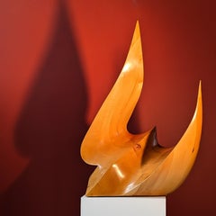 Vogelförmige Holzskulptur von YG / C.1980