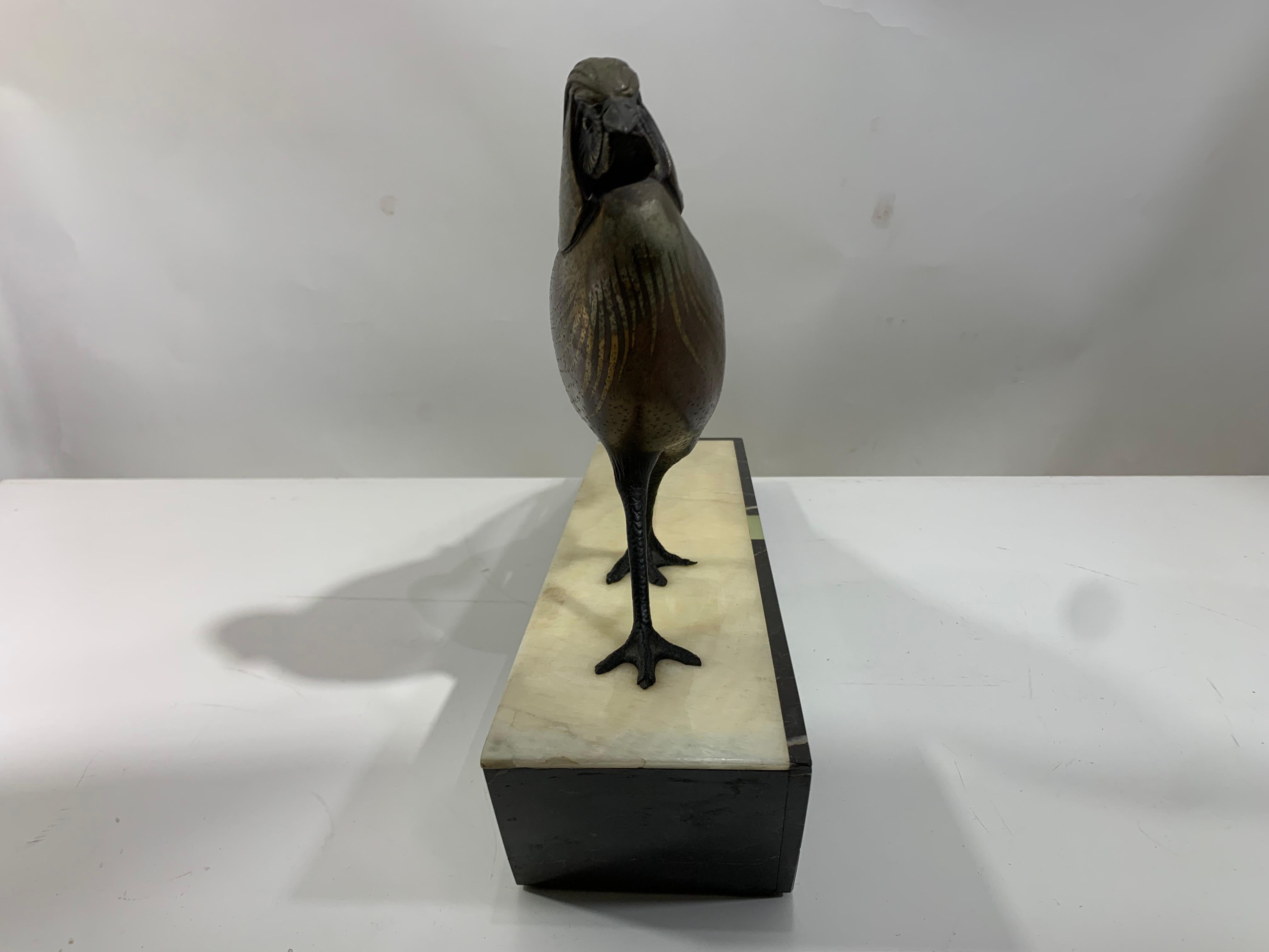 Patiné Statue d'oiseau signée par Irénée Rochard  en vente