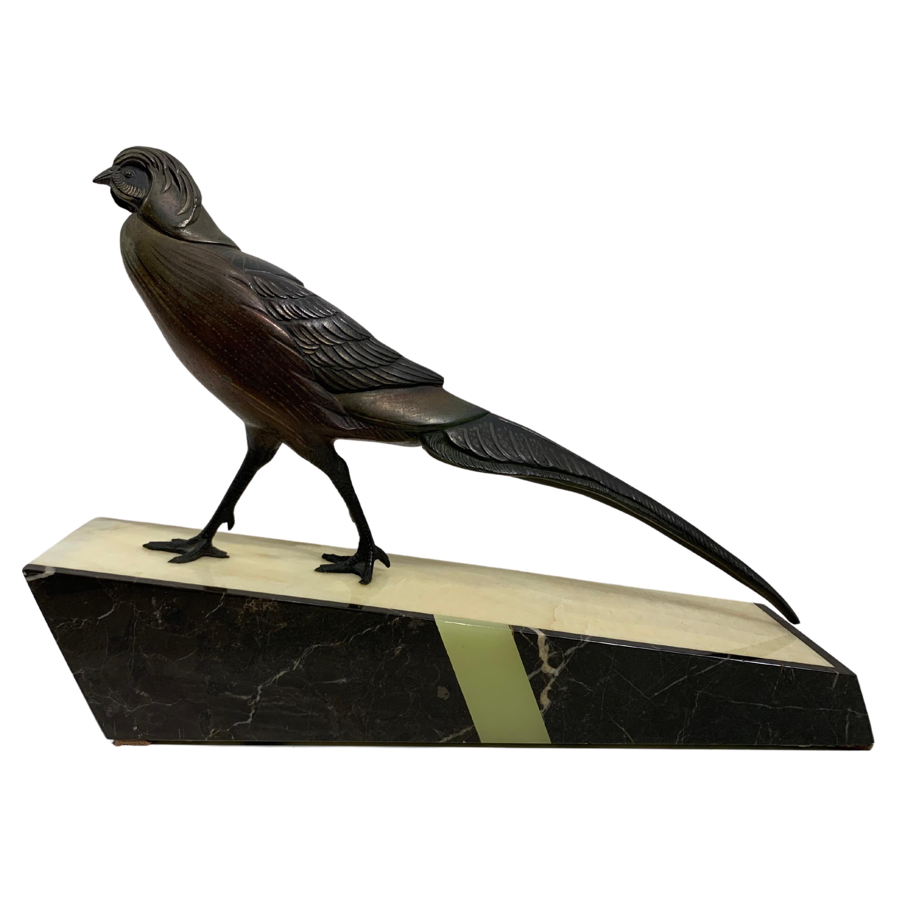 Bird Statue Signed by Irénée Rochard For Sale