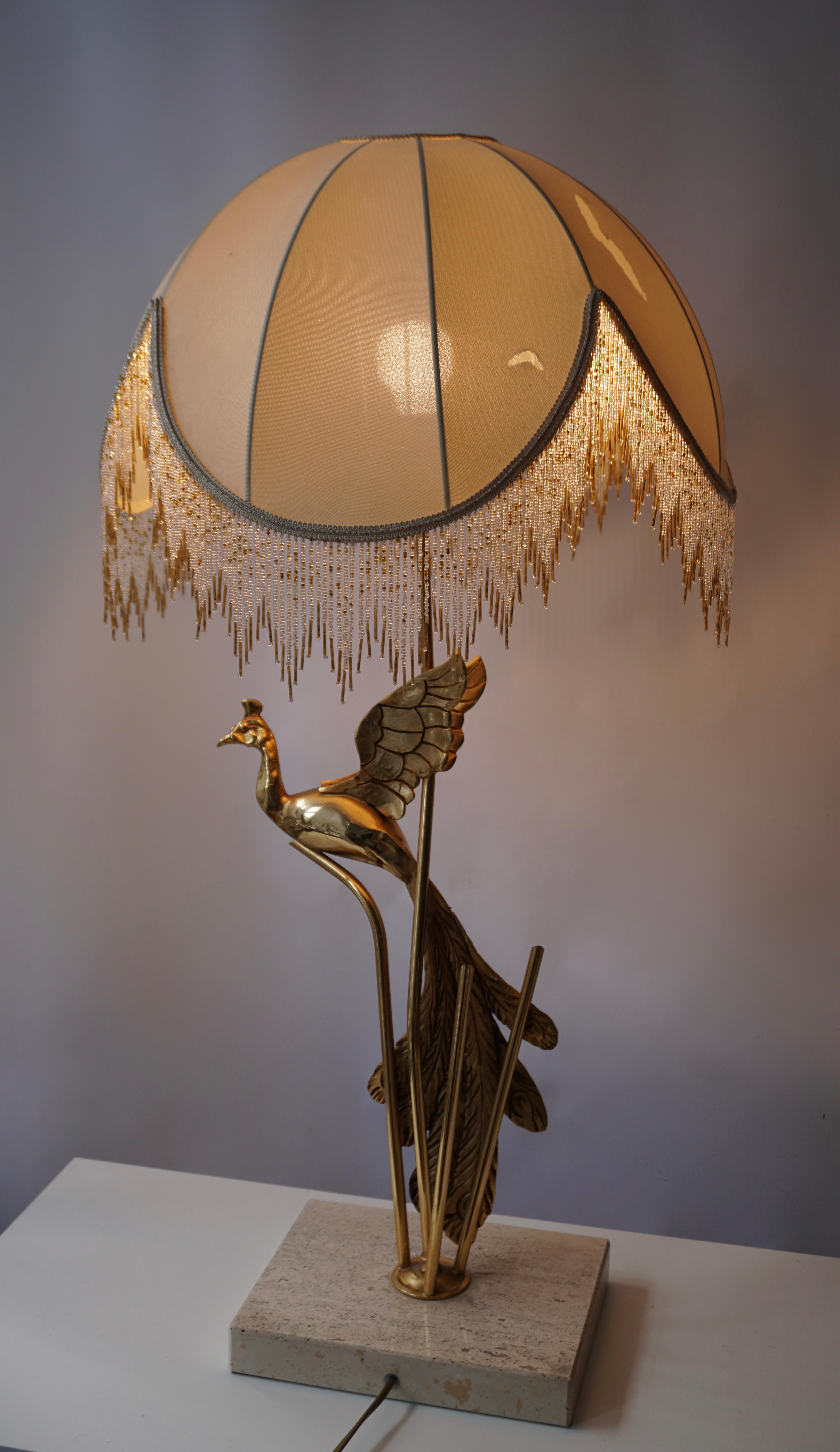 gold peacock floor lamp