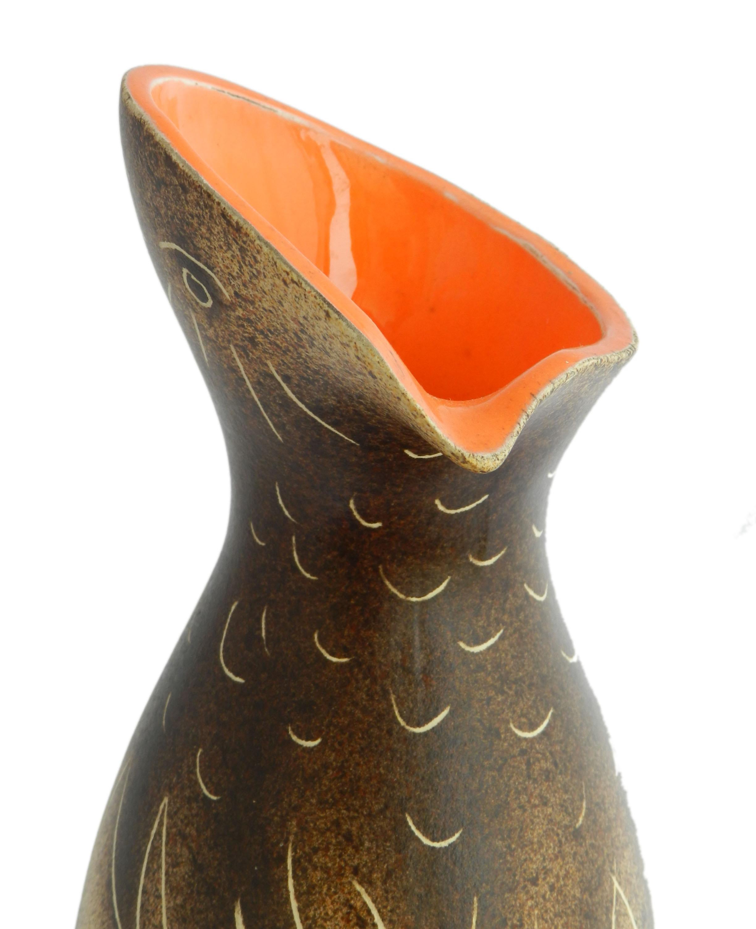French Bird Vase Mid Century Zoomorphic For Sale