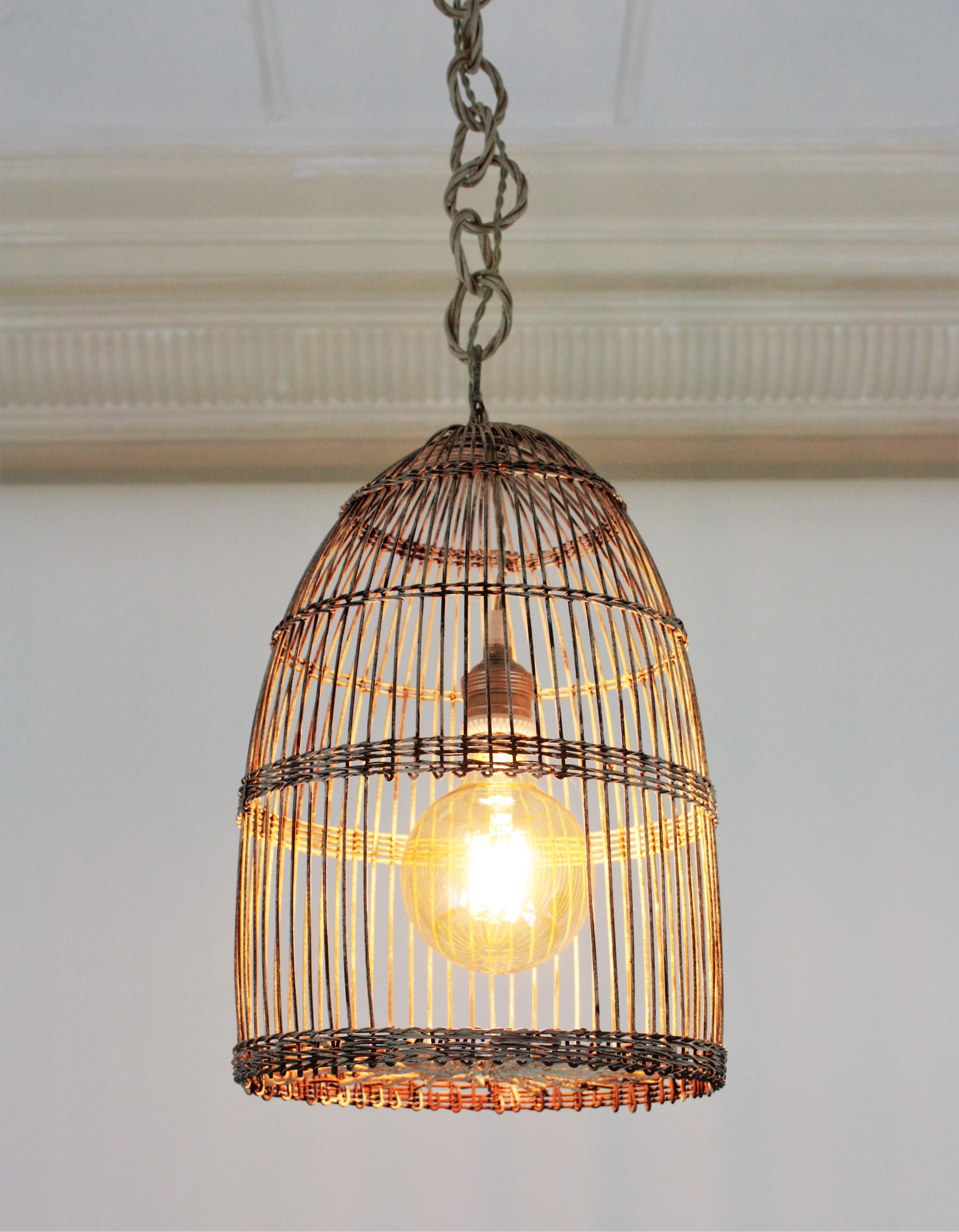 Spanish Birdcage Rustic Hanging Light Pendant Lamp