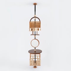 Birdie Sky Earth container - Etagère et miroir en bois massif