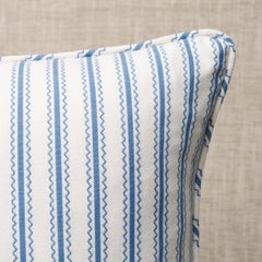 Birdie Ticking Stripe Pillow in Indigo 20 x 20"