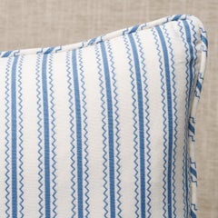 Birdie Ticking Stripe Pillow in Indigo 24 x 12"