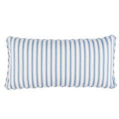 Birdie Ticking Stripe Pillow in Indigo 24 x 12"
