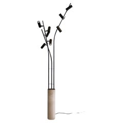 Birds contemporary floor lamp in concrete/iron, led spots design Lungoo