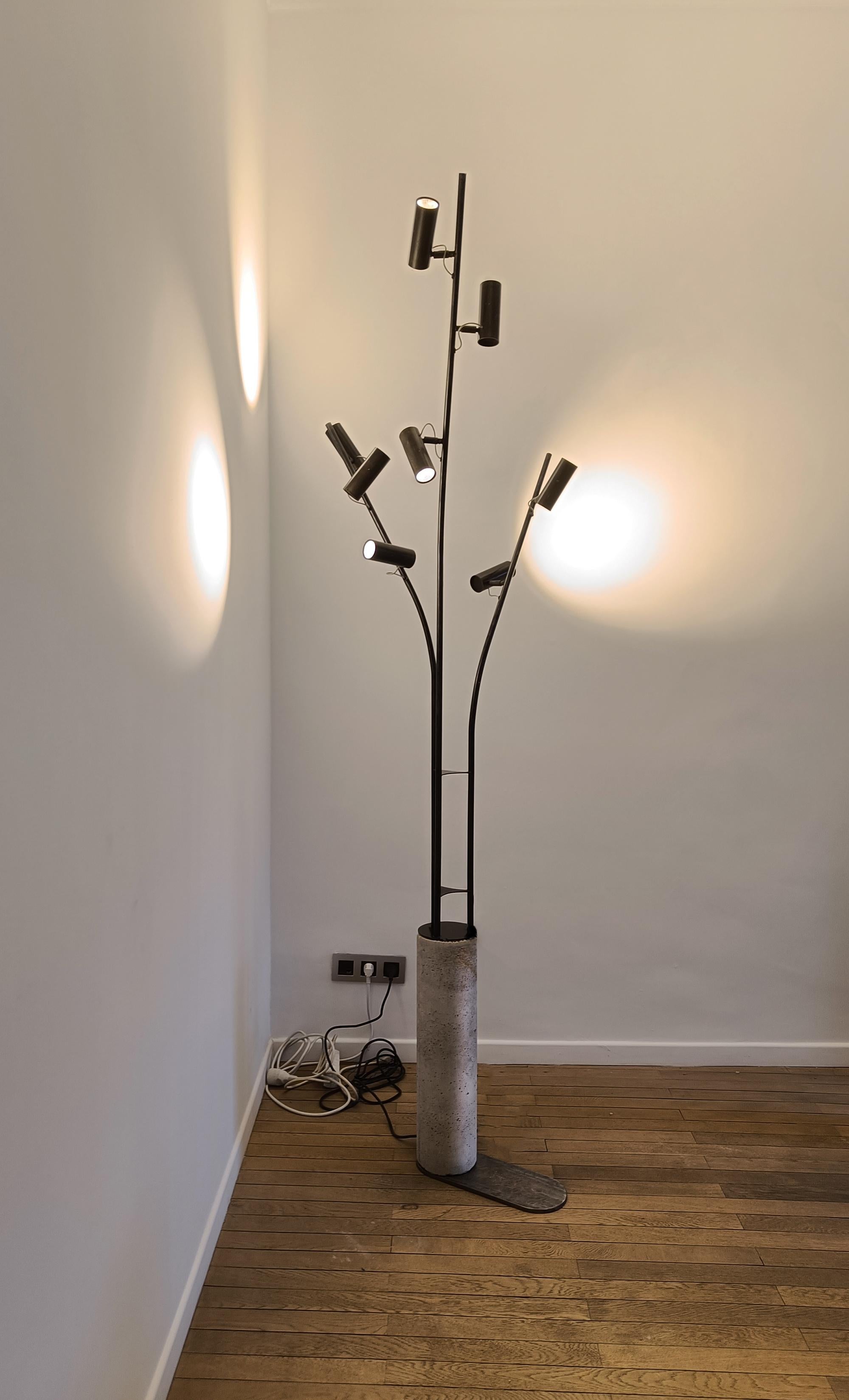 Birds contemporary stehleuchte aus beton/eisen, led-spots im Angebot 5