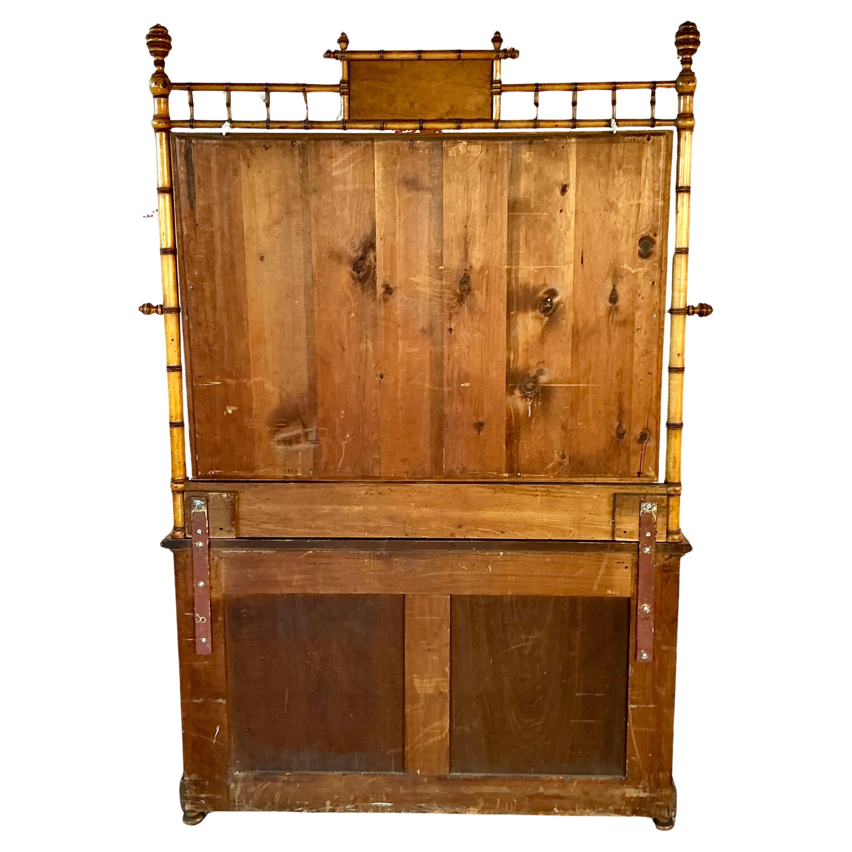 Bird's Eye Maple and Faux Bamboo Dresser/Commode in vendita 4