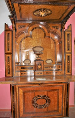 Bird’s-Eye Maple and Marquetry Altar and Tabernacle, circa 1850