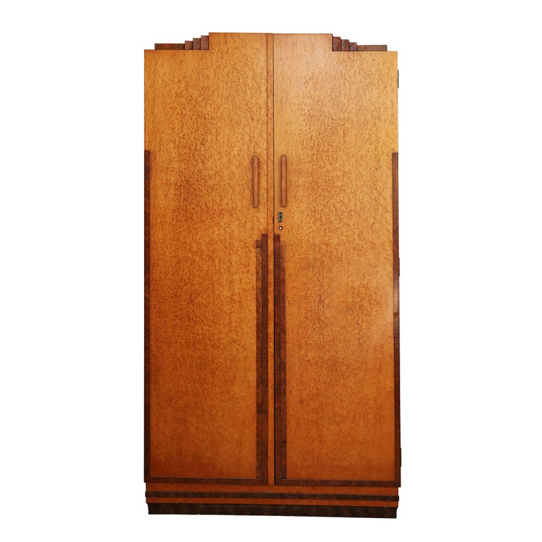 Birds Eye Maple Art Deco Bedroom Suite by Caplans Cabinets Dressing Table at 1stDibs