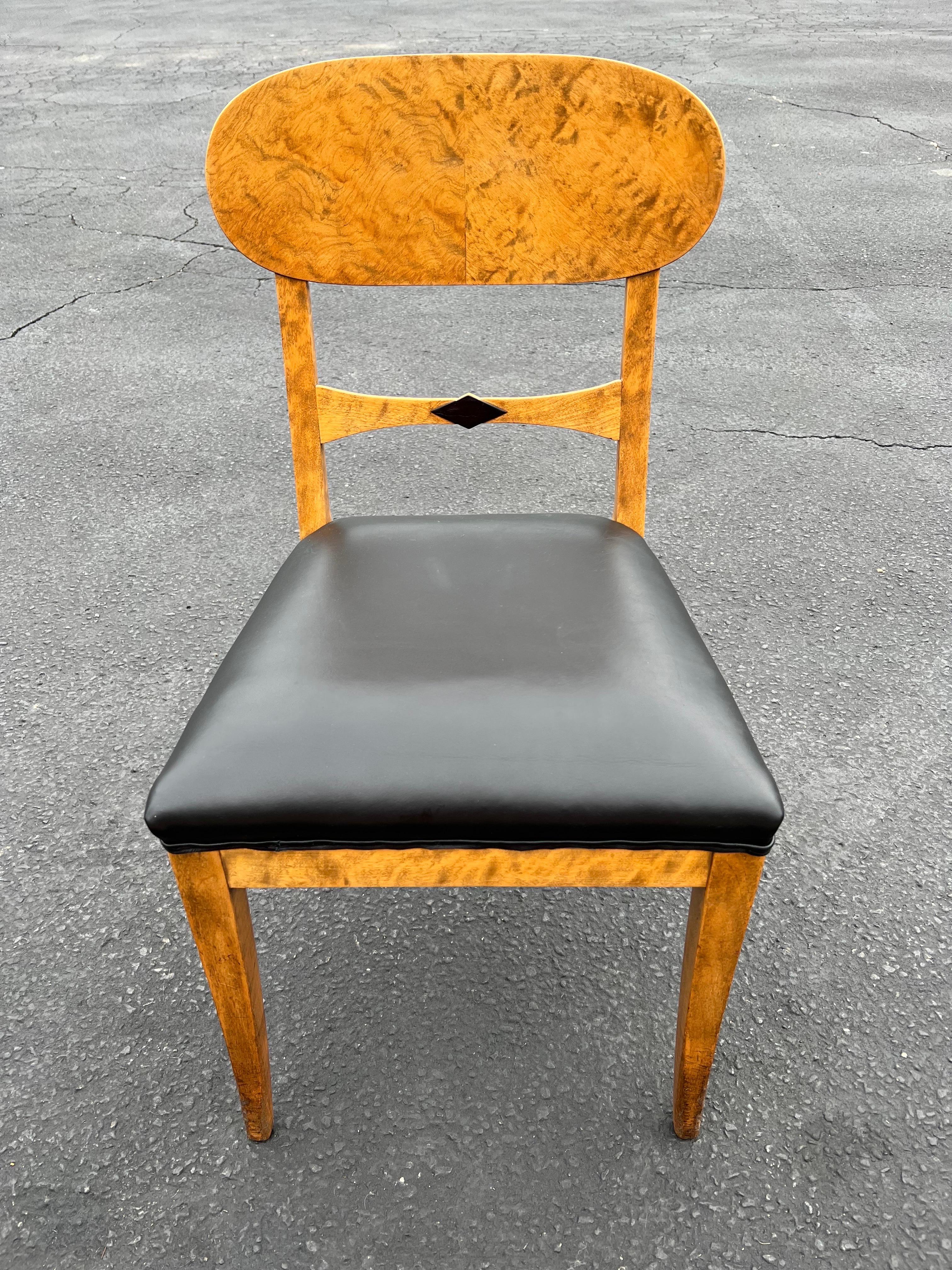 Austrian Birds Eye Maple Biedermeier Style Chair