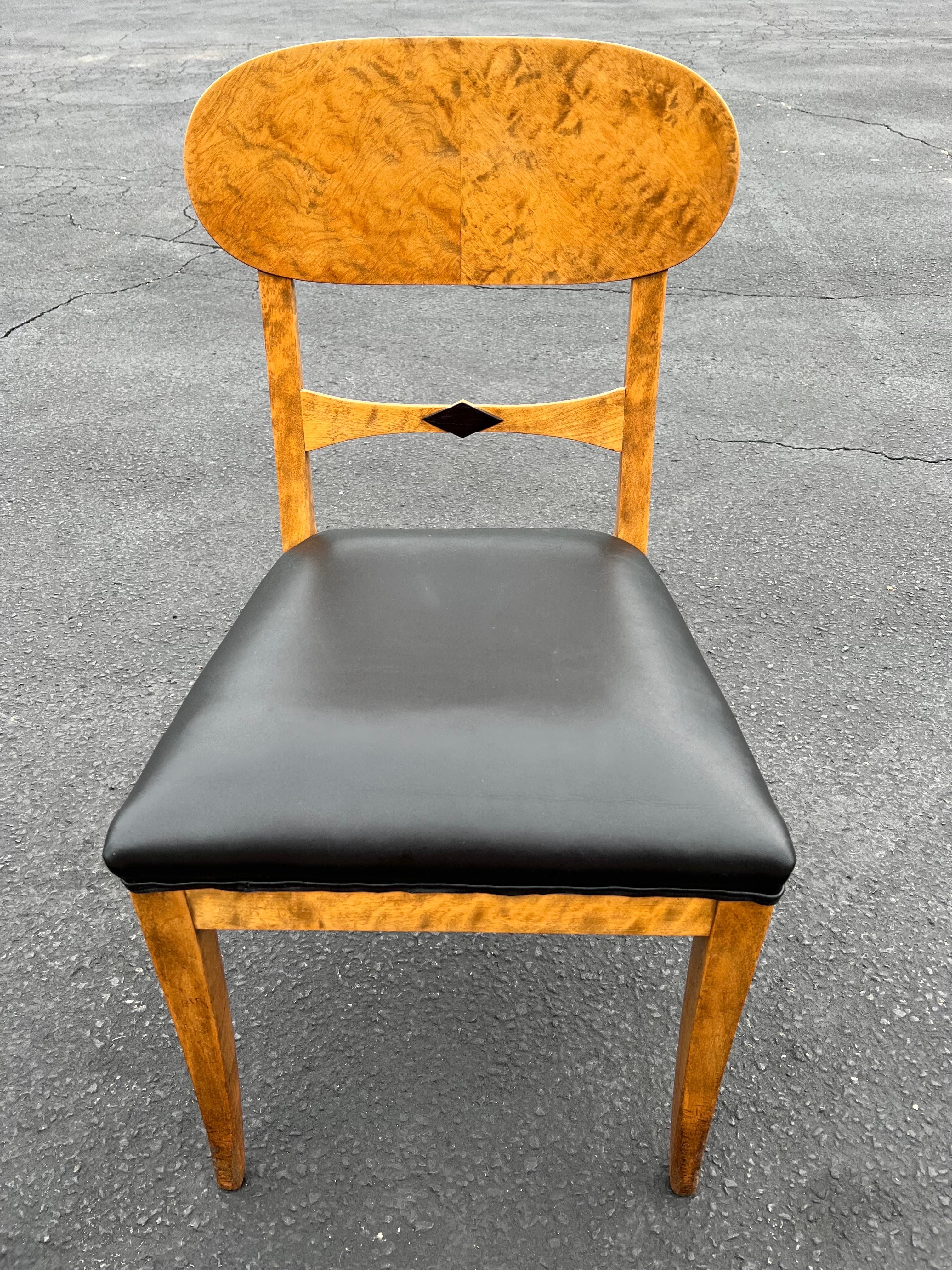 Birds Eye Maple Biedermeier Style Chair In Good Condition In Redding, CT