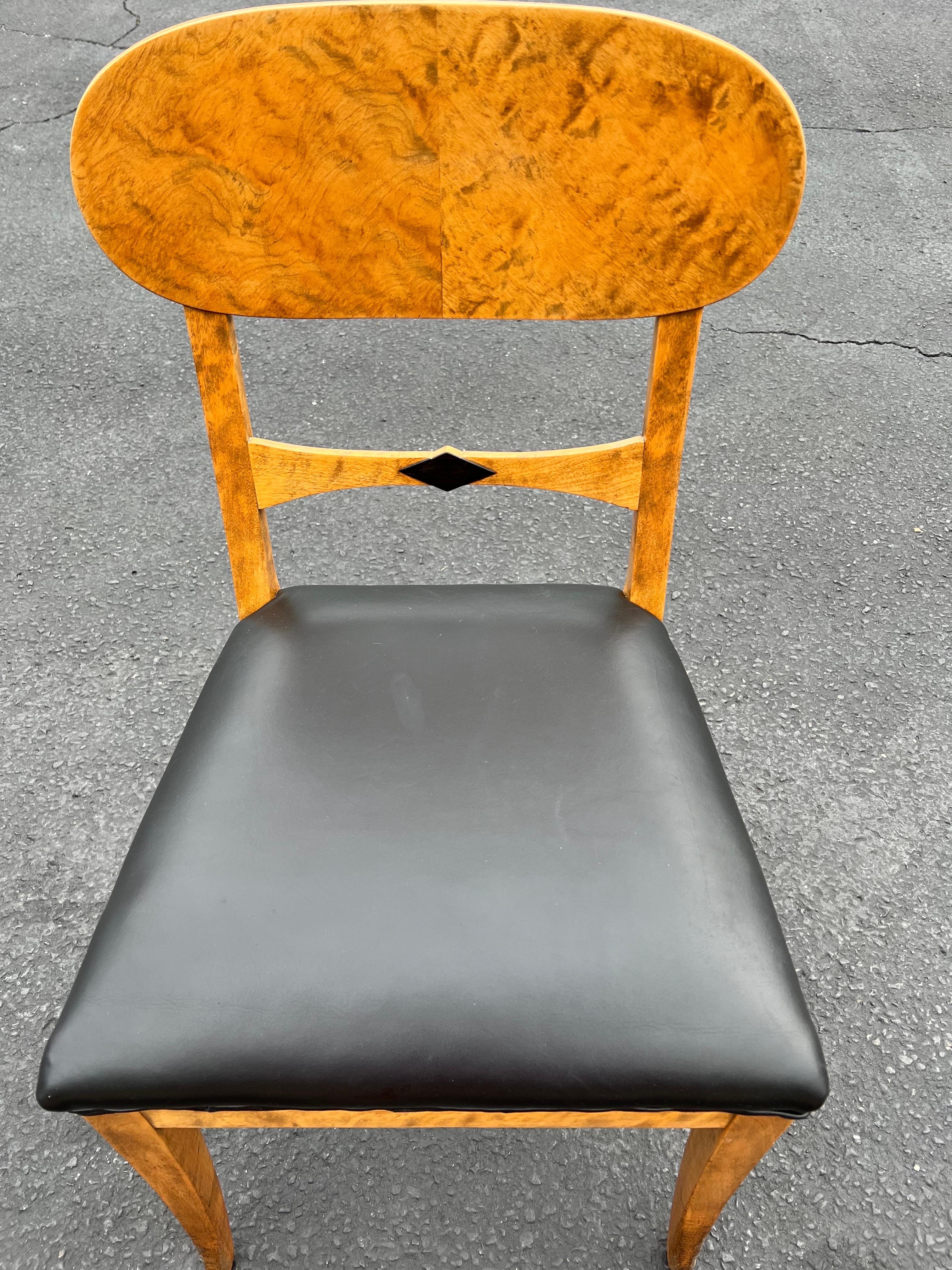 19th Century Birds Eye Maple Biedermeier Style Chair