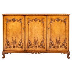 Antique Birds Eye Maple Cabinet Sideboard