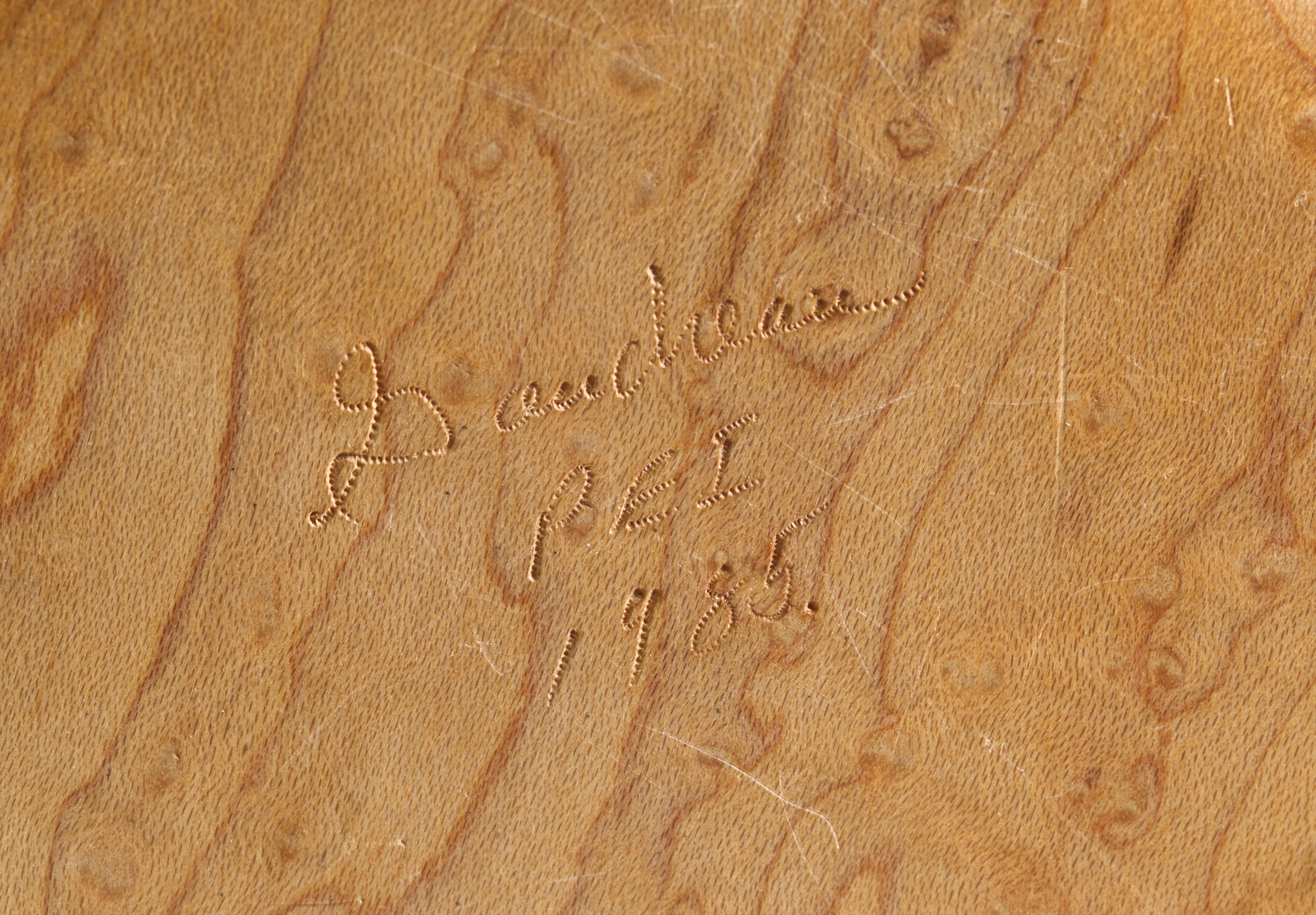 Birds Eye Maple Carved Box with Lid, American Studio Craft For Sale 2