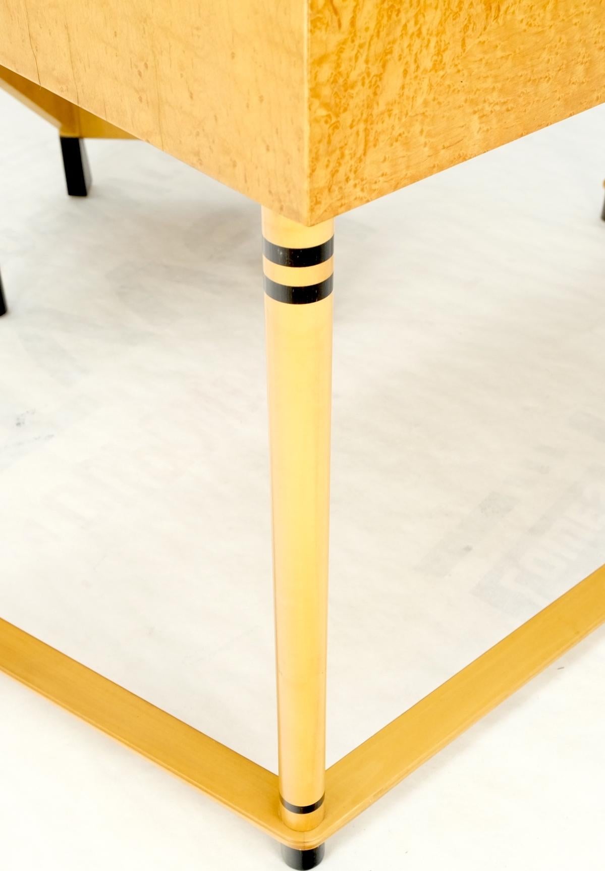 Birds Eye Maple Italian Art Deco Style Low Profile Desk w/ Leather Chair Mint! For Sale 6