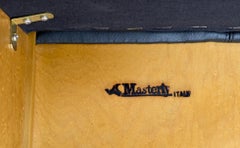 Scrivania a basso profilo con sedia in pelle in stile Art Déco italiano, menta!