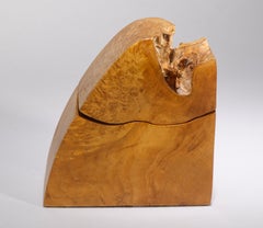 Birds Eye Maple Live Edge Carved Box & Lid, American Studio Craft