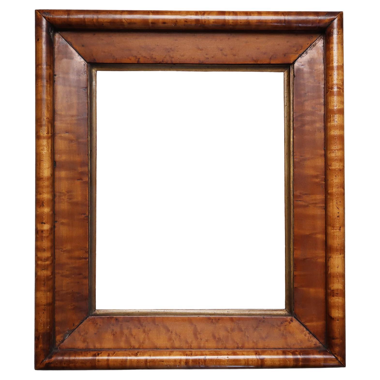 Birds Eye Maple Picture Frame. English, Early 19th Century For Sale at