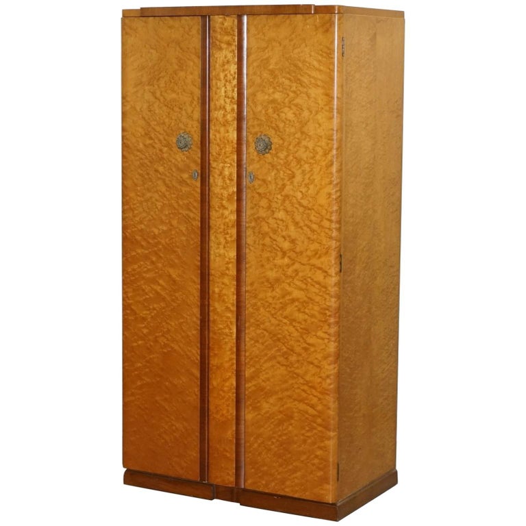 Bird S Eye Maple Tudor Rose Art Deco Wardrobe Part Of A Suite