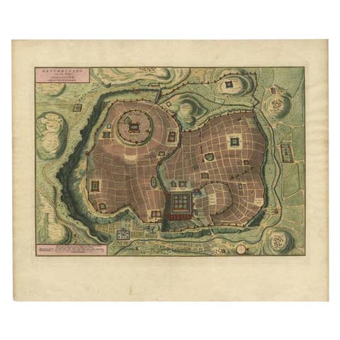 Bird's Eye Plan of the Ancient City of Jerusalem Based on Old Records, c.1725