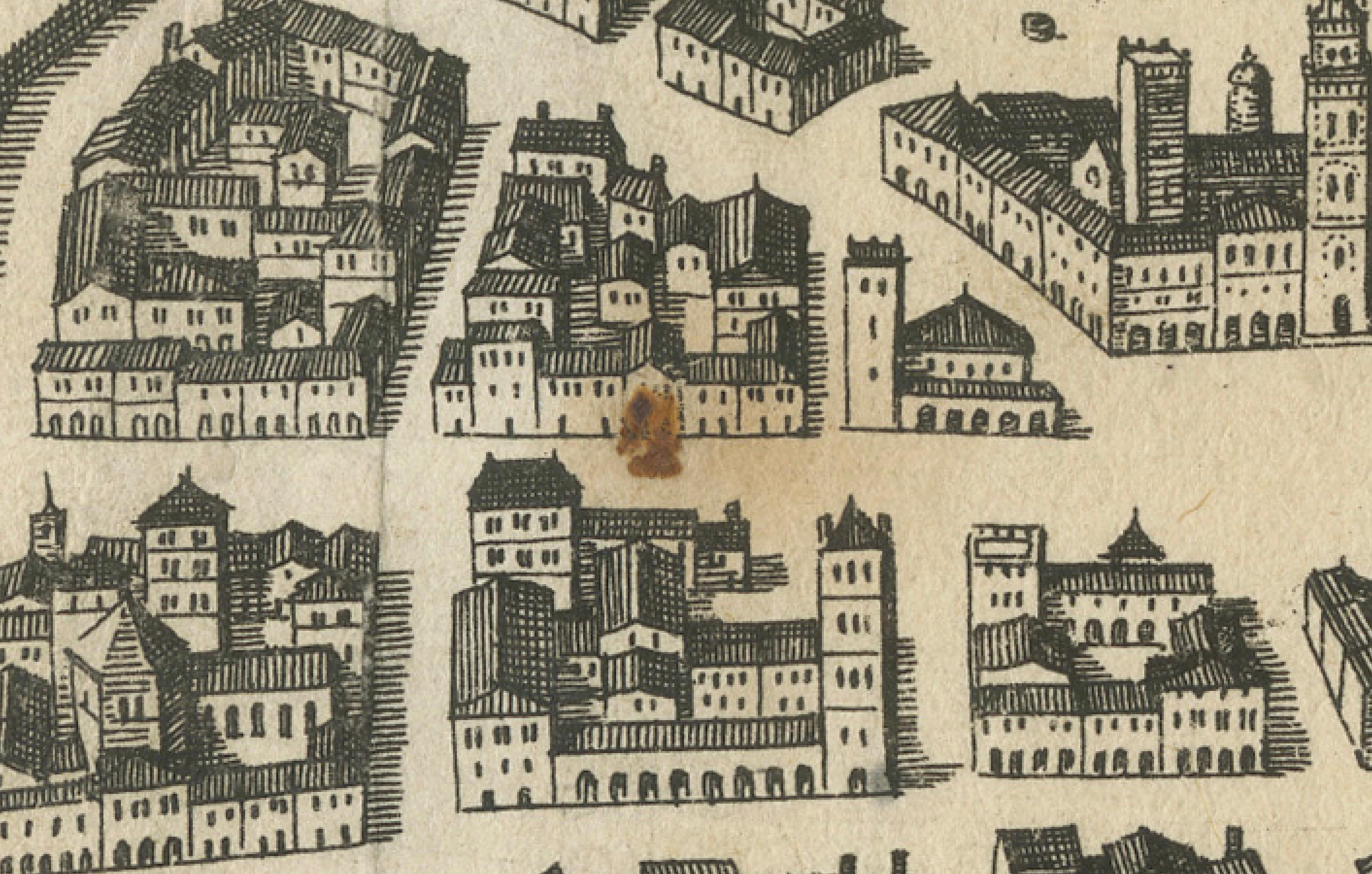 Fin du XVIIe siècle Carte de Gallipoli vue à vol d'oiseau : Gemme ionienne fortifiée par Mattheus Merian, 1688 en vente