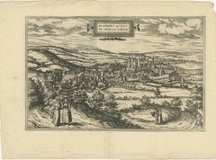 Bird's-Eye View of Blâmont in Lorraine by Braun and Hogenberg, 1597