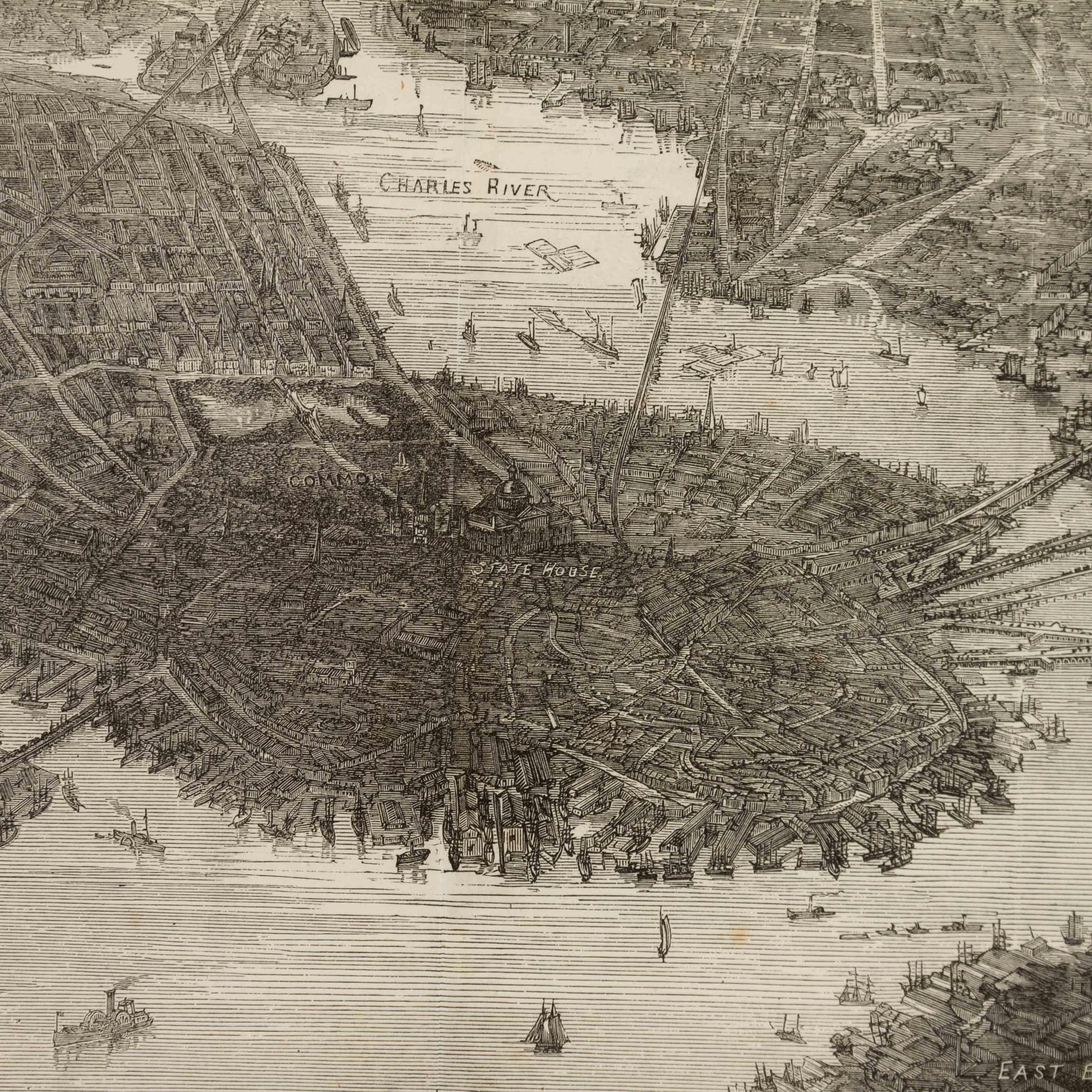 Bird's Eye View of Boston Engraving by Illustrated London News 1872.
Framed.

From a private English collection
Free international shipping

