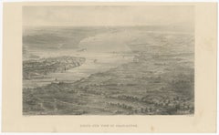 Bird’s-Eye View of Charleston, South Carolina – Panoramic City Engraving, 19th C