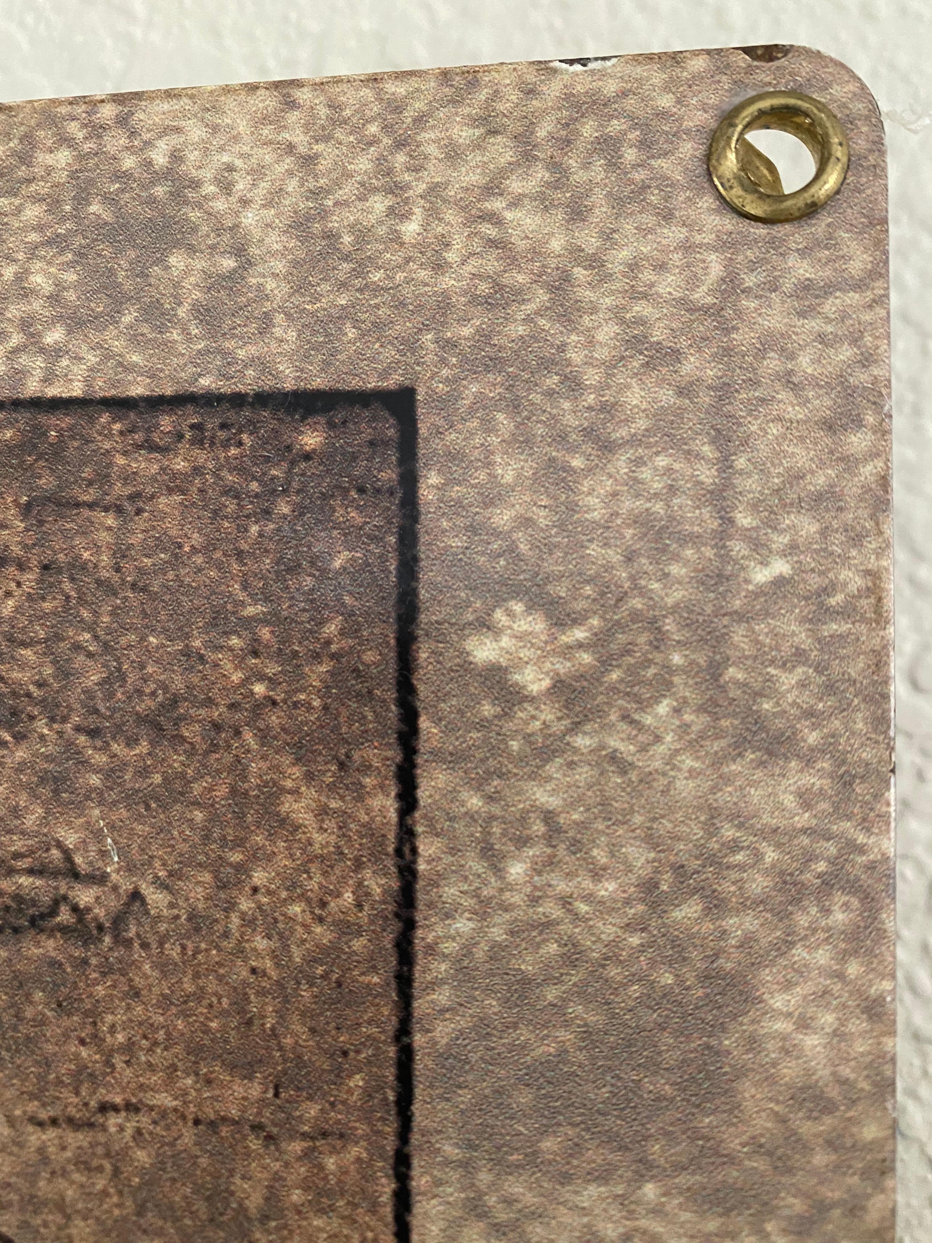 20th Century Bird's Eye View of NYC Printed on Industrial Metal Panel For Sale