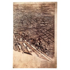 Bird's Eye View of NYC Printed on Industrial Metal Panel