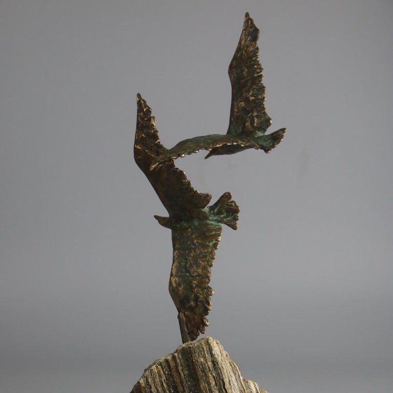 Birds in flight - Bronz and stone by Curtis Jere ca 1960 For Sale at 1stDibs