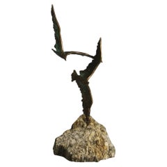Vintage Birds in flight - Bronz and stone by Curtis Jere ca 1960