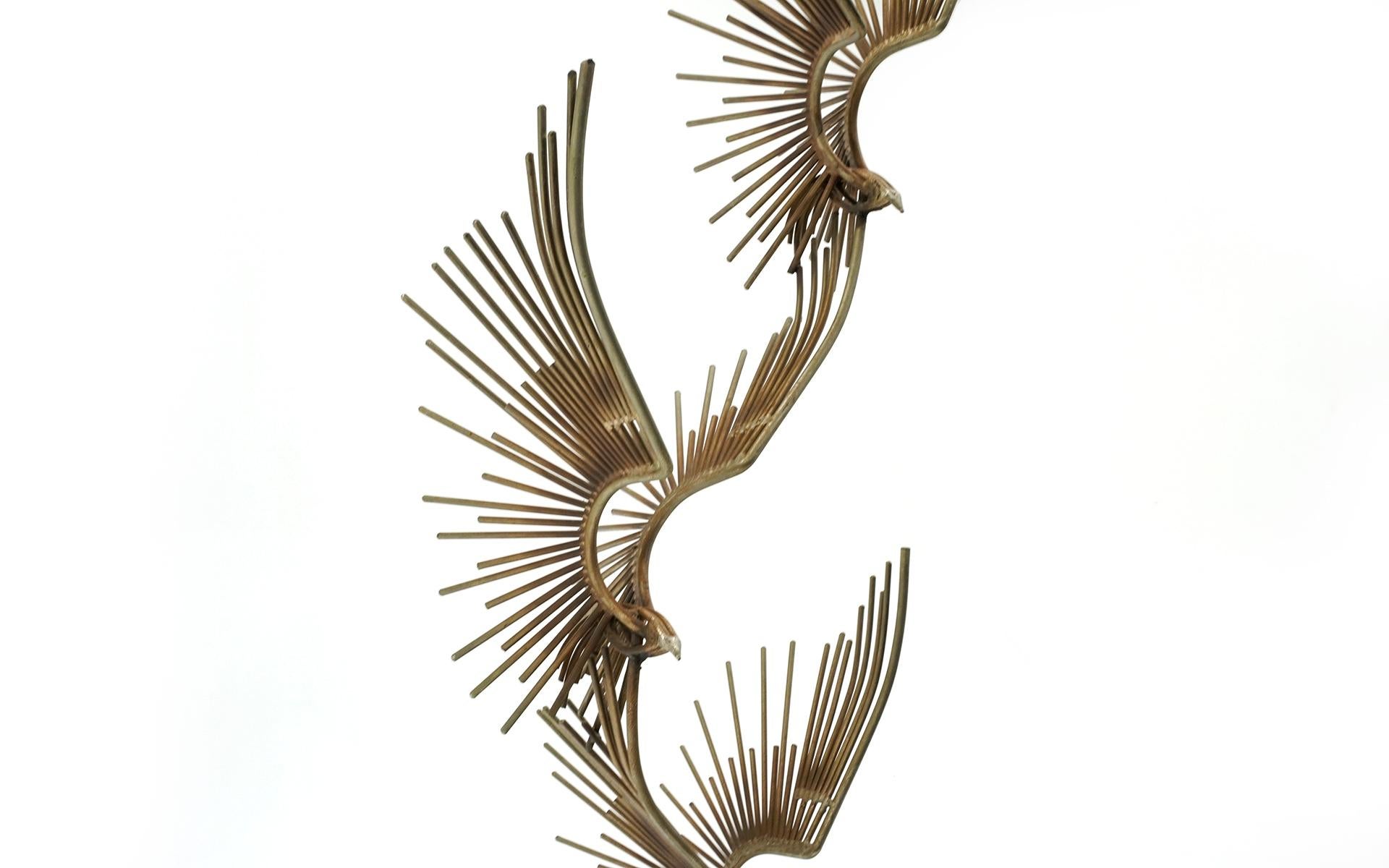 Late 20th Century Birds in Flight Floor Standing Sculpture by Curtis C. Jere, 1976, Signed