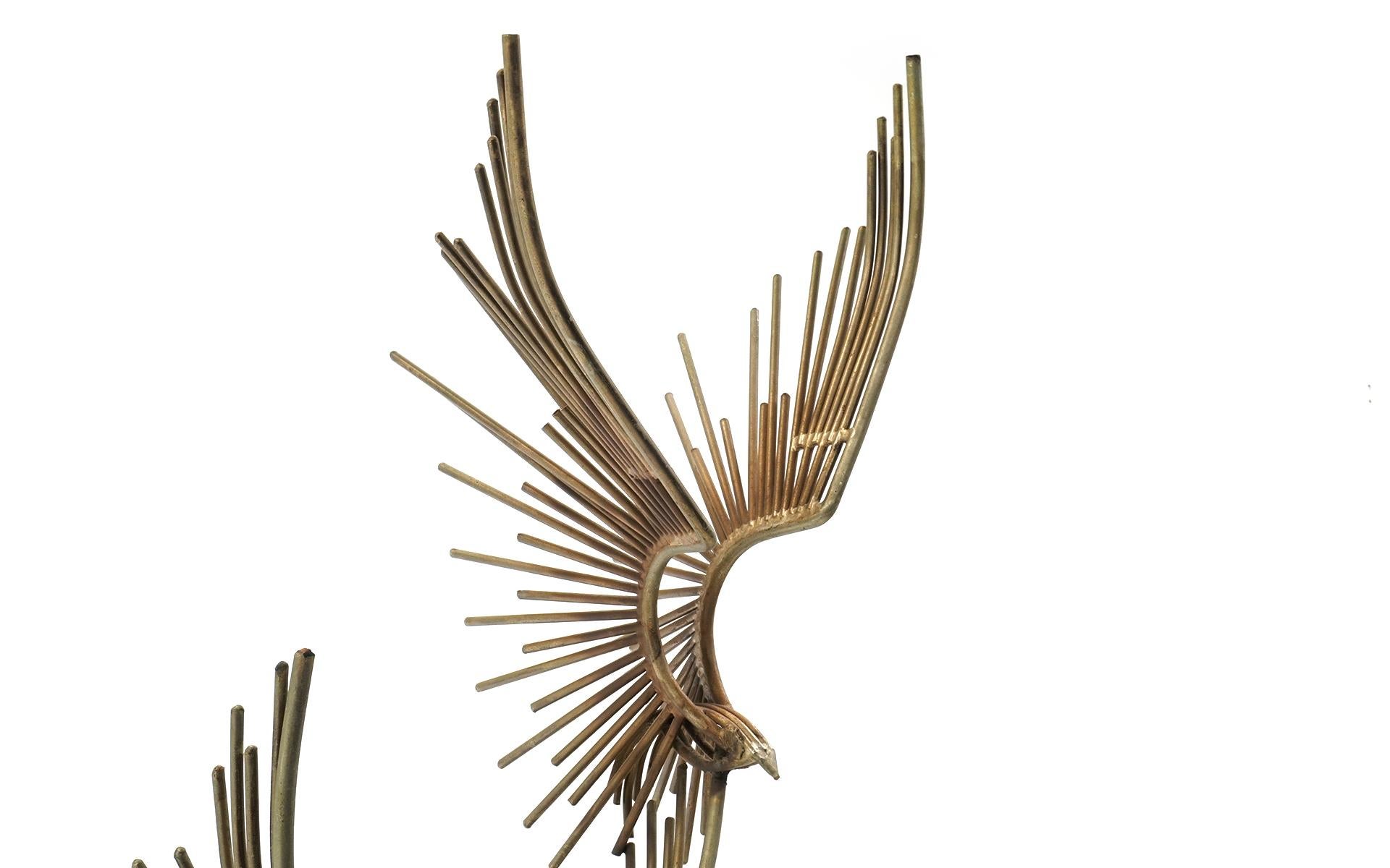 Birds in Flight Floor Standing Sculpture by Curtis C. Jere, 1976, Signed 1