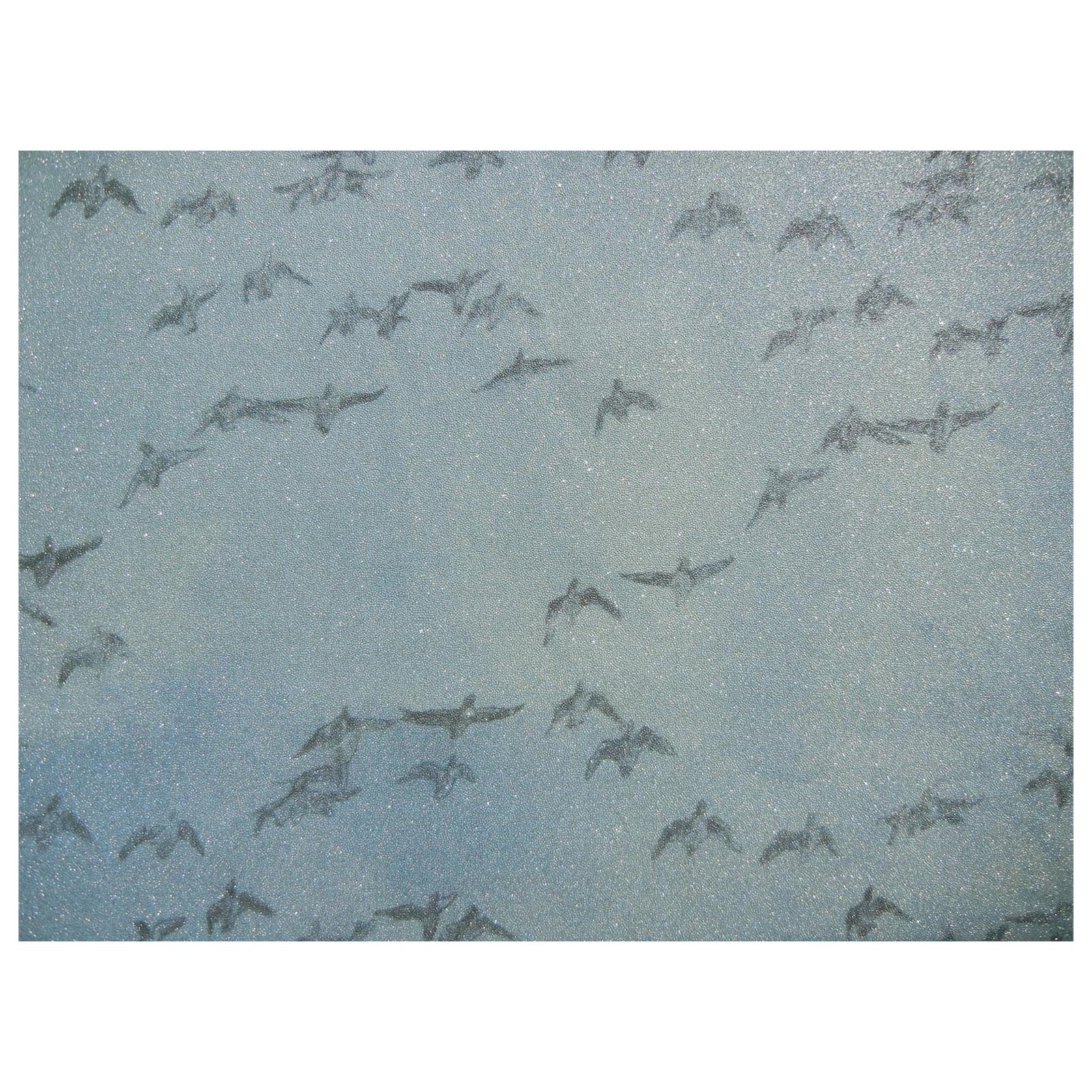 Birds in Flight Hand Drawn Bling Wallpaper by Groundplans For Sale