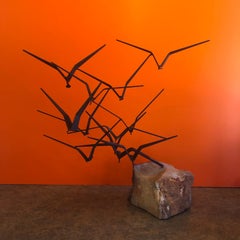 "Birds in Flight" Sculpture with Black Finish by Curtis Jere for Artisan House