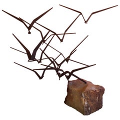 "Birds in Flight" Sculpture with Black Finish by Curtis Jere for Artisan House