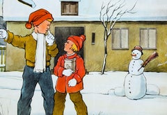 Birds in Winter, Vintage Wall Chart