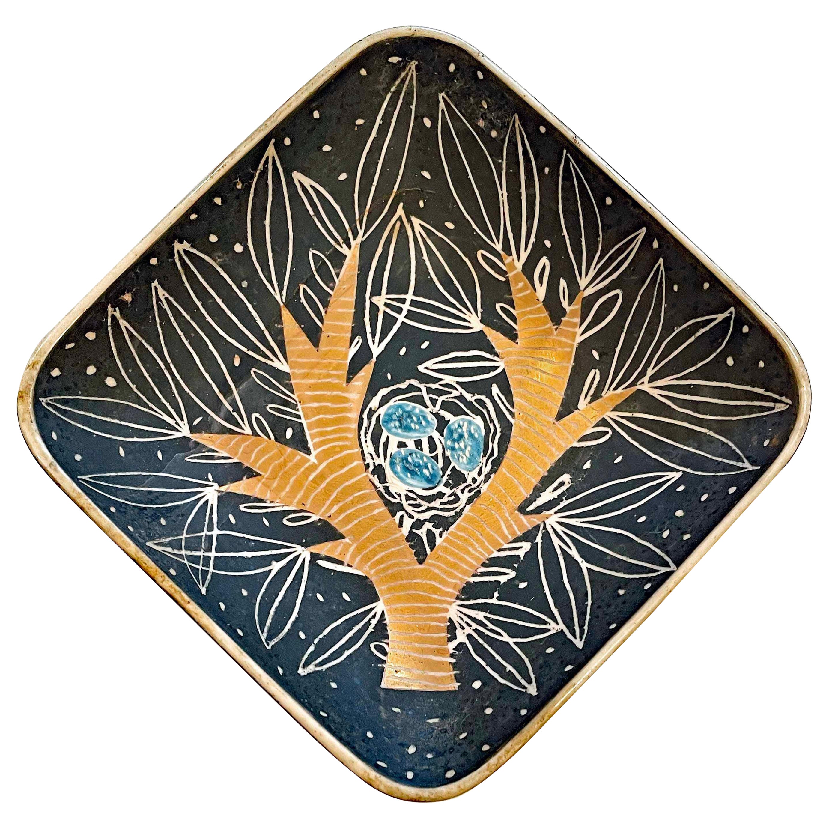 Seltene Schale „Bird's Nest“ in Schwarz, Gold und Weiß von Waylande Gregory im Angebot
