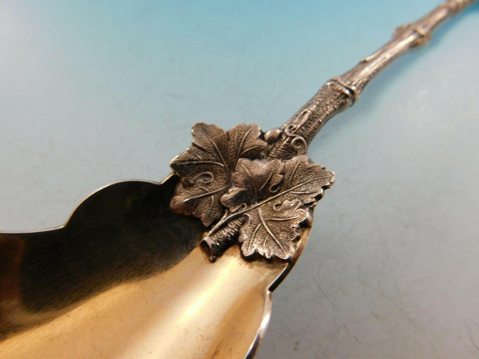 Birds Nest by Gorham Sterling Silver Berry Spoon Gold Washed with Bird and Nest 1