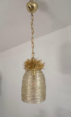 "Birds' nest" Murano glass and gold lantern att. to Barbini, Italy ca. 1960