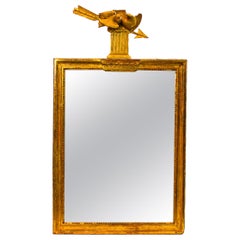 Birds of Love: Louis XVI Giltwood Mirror with Arrow Crest