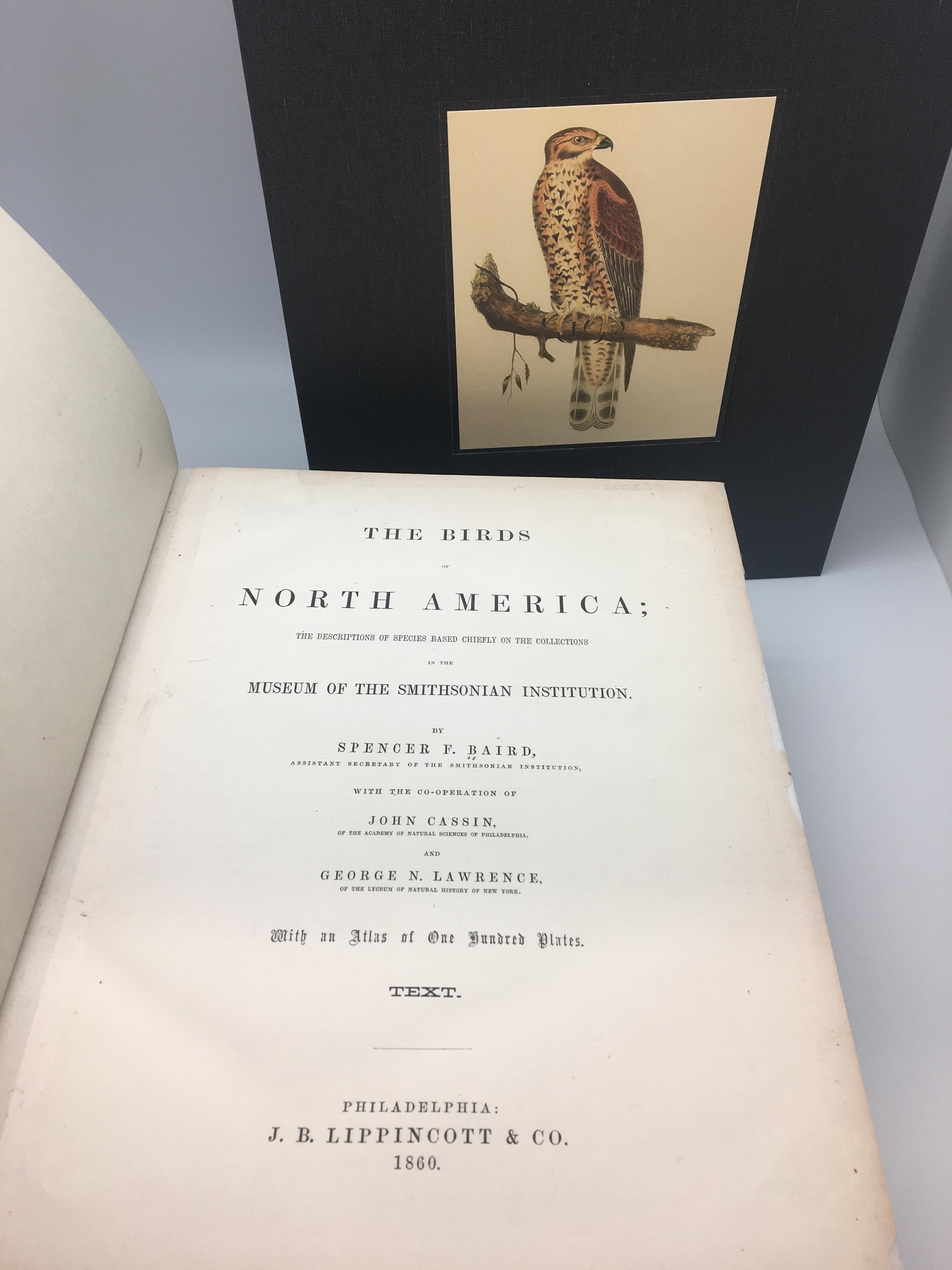 Baird, Spencer Fullerton. The Birds of North America; the descriptions of species based chiefly on the collections in the museum of the Smithsonian Institution by Spencer Fullerton Baird with the co-operation of John Cassin and George Lawrence.