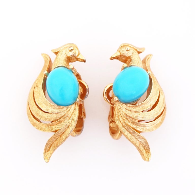 Birds of Paradise Earrings With Turquoise Belly By Trifari For Avon, 1960s  For Sale at 1stDibs | avon turquoise ring, trifari jewelry, avon birds of  paradise