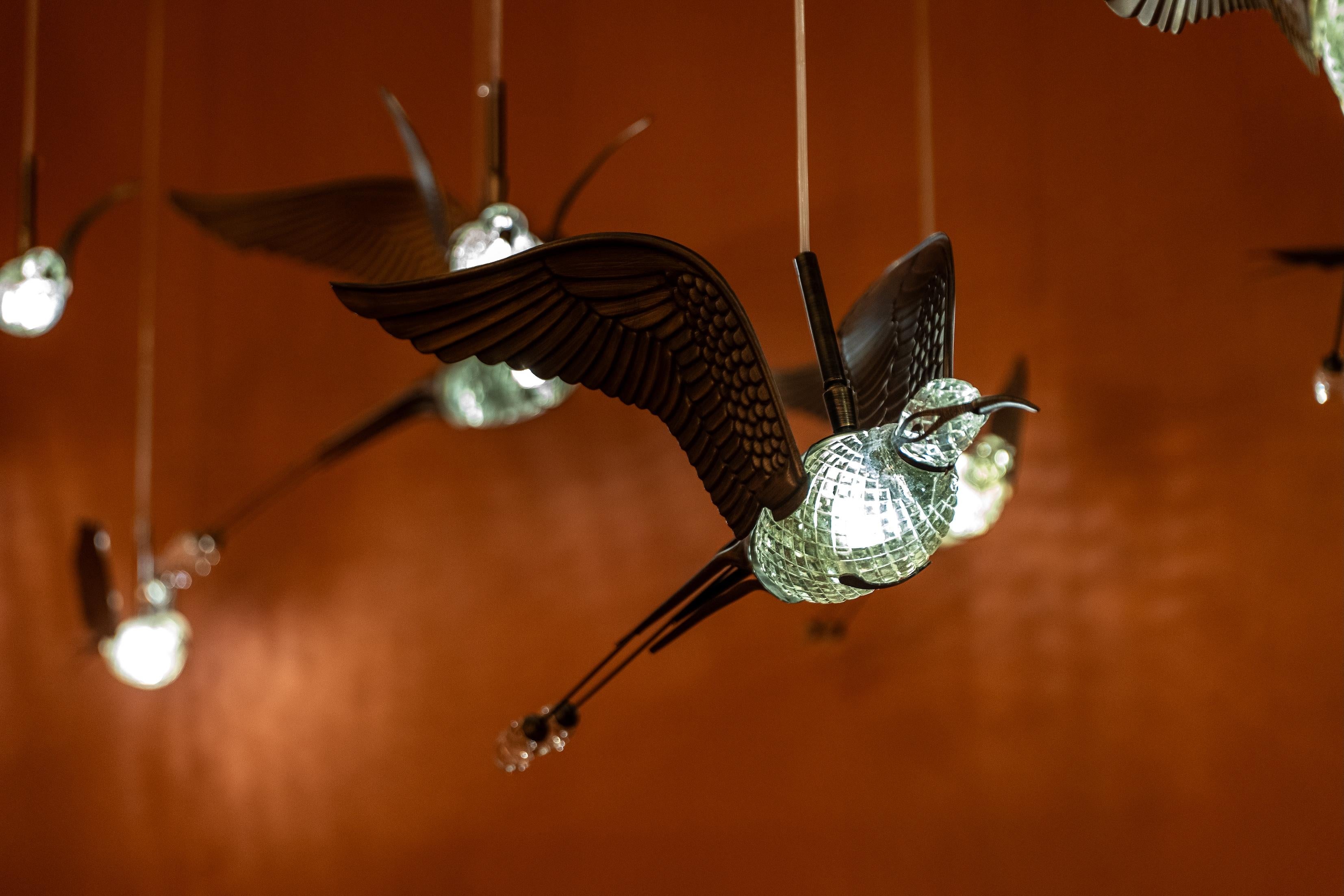 Indiano Lampada a sospensione Birds of Paradise grande in vendita