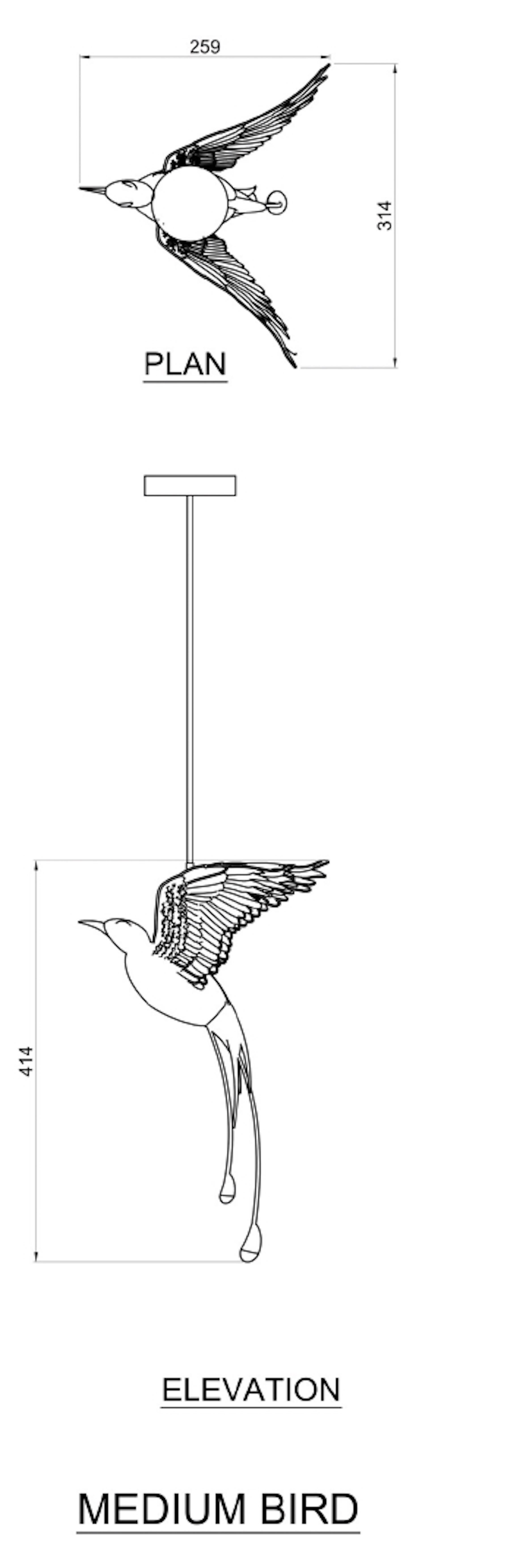 XXI secolo e contemporaneo Ciondolo a forma di Uccelli del Paradiso Medio in vendita