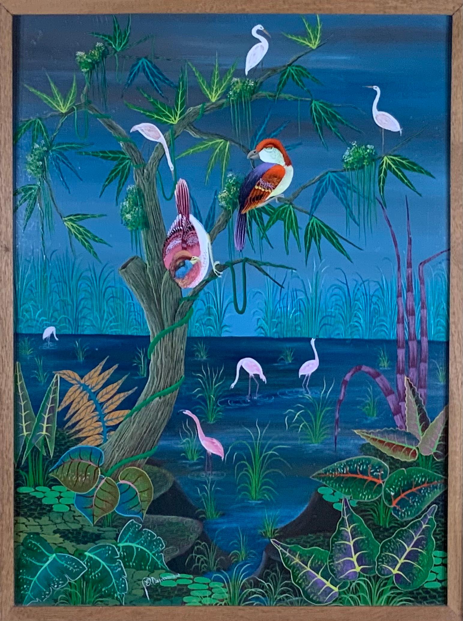 bird of paradise oil painting