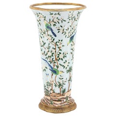 Birds Porcelain Vase with Bronze